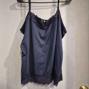 Cato Navy Lace-Edge Camisole